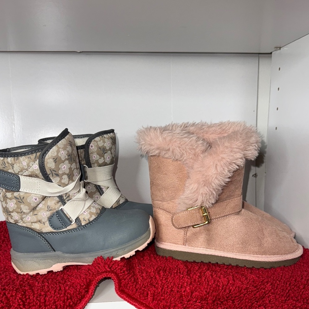 Pink Faux Fur Toddler Boots